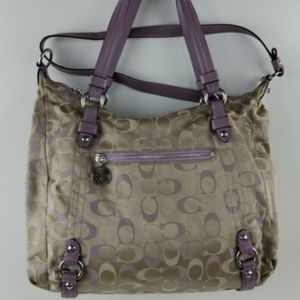 Coach Alexandra F17580 Convertible Shoulder Handbag Purse Grey/ Lilac